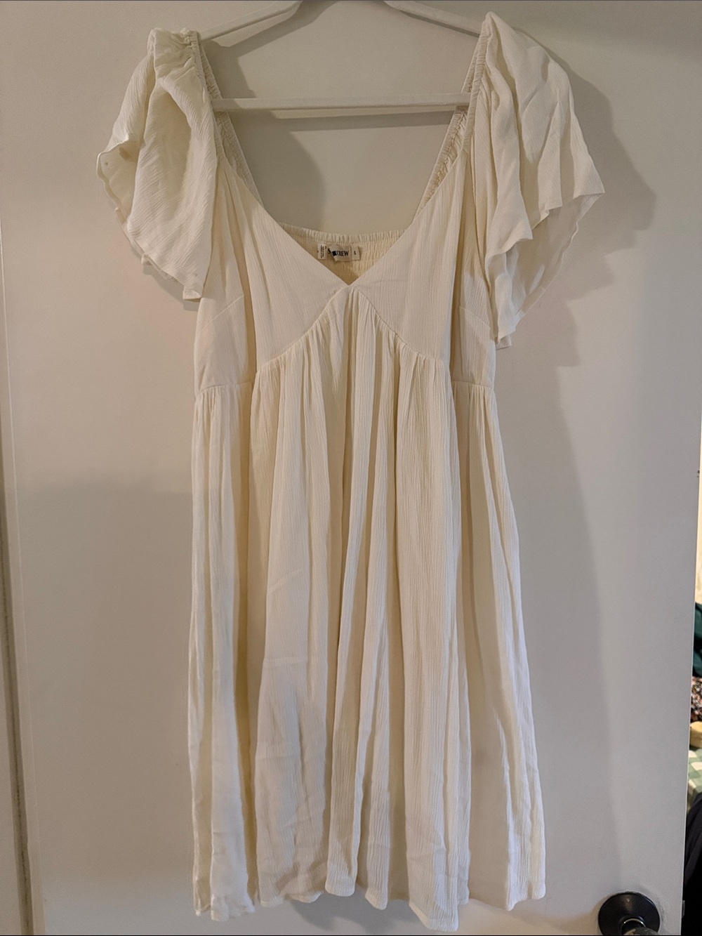 salty crew off White Flutter-Sleeve V-Neck Women’s Dress